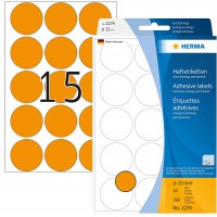 Herma 2274 etiquettes universelles diametre 32 mm 360 pieces Orange fluo