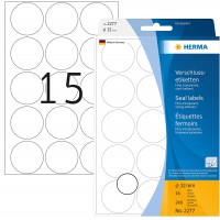 Herma 2277 etiquettes fermoirs extrafortes rondes diametre 32 mm 240 pieces Transparent