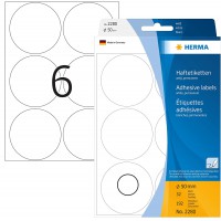 Herma 2280 etiquettes universelles diametre 50 mm 192 pieces Blanc