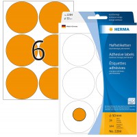 Herma 2284 etiquettes universelles diametre 50 mm 144 pieces Orange fluo