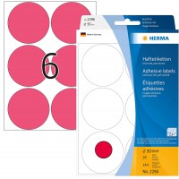 Herma 2286 etiquettes universelles diametre 50 mm 144 pieces Rouge