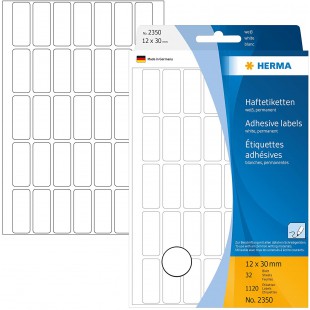 Herma 2350 etiquettes universelles 12 x 30 mm 1120 pieces Blanc