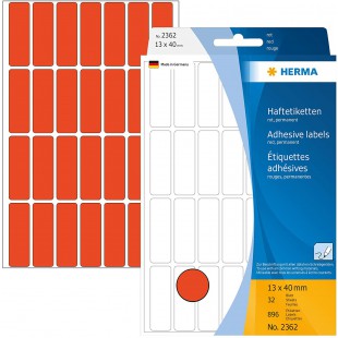 Herma 2362 etiquettes universelles 13 x 40 mm 896 pieces Rouge