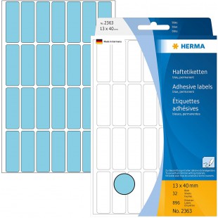 Herma 2363 etiquettes universelles 13 x 40 mm 896 pieces Bleu