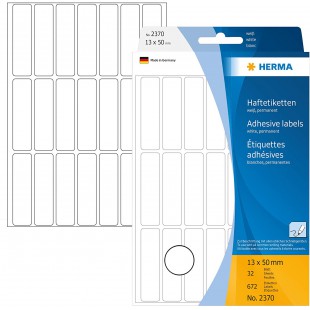 Herma 2370 etiquettes universelles 13 x 50 mm 672 pieces Blanc