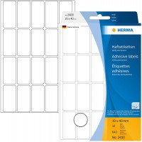 Herma 2400 etiquettes universelles 19 x 40 mm 640 pieces Blanc