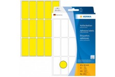 Herma 2411 etiquettes universelles 20 x 50 mm 480 pieces Jaune