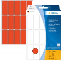 Herma 2412 etiquettes universelles 20 x 50 mm 480 pieces Rouge