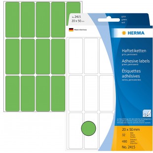 Herma 2415 etiquettes universelles 20 x 50 mm 480 pieces Vert