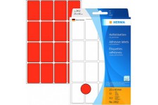 Herma 2452 etiquettes universelles 25 x 40 mm 512 pieces Rouge