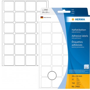 Herma 2460 etiquettes universelles 24 x 24 mm 768 pieces Blanc