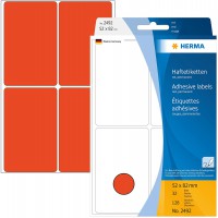 Herma 2492 etiquettes universelles 52 x 82 mm 128 pieces Rouge
