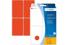 Herma 2492 etiquettes universelles 52 x 82 mm 128 pieces Rouge