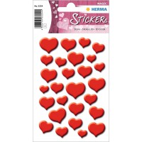 HERMA 3254 Lot de 27 autocollants en forme de coeur pour la Saint Valentin, motif coeurs mignons (27 autocollants, film mat) aut