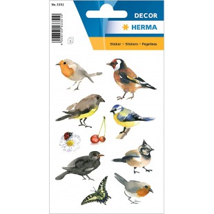 etiquette Decorative Decor Aquarelle Oiseaux 3 planches dans 1 paquet