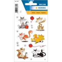 HERMA Sticker DECOR"lustige Katzen", beglimmert
