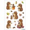 (3367) Autocollants decoratifs en papier Motif herisson Contenu : 3 feuilles de 16 stickers