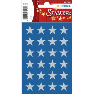 HERMA Weihnachts-Sticker "Sterne", 15 mm, silber