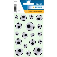 HERMA 3434 Lot de 54 autocollants de football en papier Noir/blanc