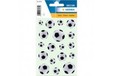 HERMA 3434 Lot de 54 autocollants de football en papier Noir/blanc