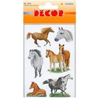 HERMA sticker DECOR"races de chevaux" 3 feuilles 85 x 120 mm x 6 Stickers