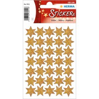 HERMA Sticker de Noel ETOILES a paillettes Dorees 1 x 35 sticks