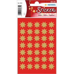 HERMA 3935 Lot de 105 autocollants de Noel DECOR "etoiles", or