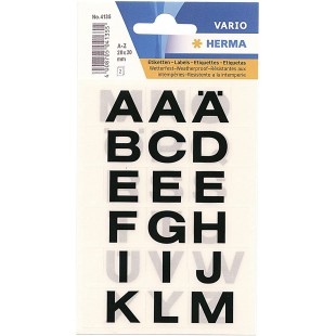 Stickers Lettres de A a  Z, ecran Noir, 20 x 20 mm VE 1