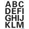 Herma Lettres d'alphabet noires 25 mm Noir