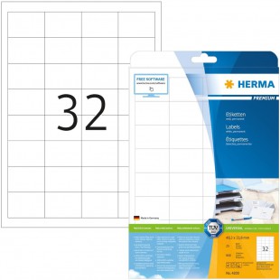 Herma 4200 etiquettes 48,3 x 33,8 Premium A4 800 pieces Blanc
