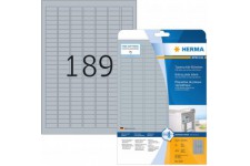 Herma 4220 etiquettes signaletiques plaques 25 x 10 A4 LC Argente