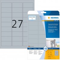 Herma 4222 etiquettes signaletiques plaques 63,5 x 29,6 A4 LC Argente