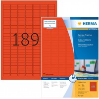 Herma 4238 couleur etiquettes 25,4 x 10 mm vers DIN A4 papier mat, autocollant) 18,900 Pieces imprimable sur 100 feuilles, rouge