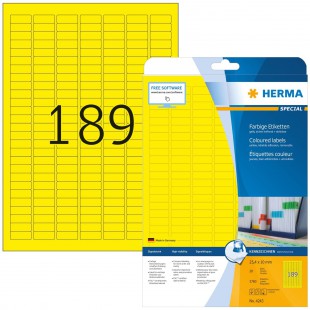 Herma 4243 etiquettes 25,4 x 10 A4 3780 pieces Jaune