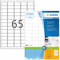 Herma Premium Papier Laser pour Imprimante Laser Jet d'encre/Imprimante Couleur A4 38,1x21,2 mm 6500 pages Blanc