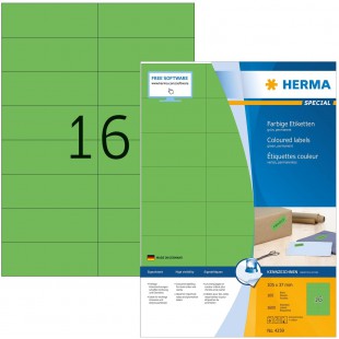 Herma 4259 etiquettes 105 x 37 A4 1600 pieces Vert