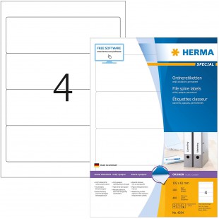 Herma 4284 etiquettes classeur 192 x 61 A4 400 pieces Blanc