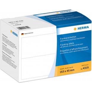 HERMA - etiquettes a  affranchir, 163 x 45mm, doubles, blanchesContenu: 1000 etiquettes sur 500 feuil