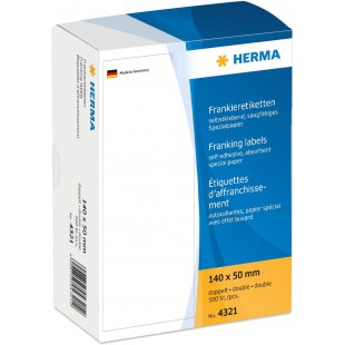 HERMA Etiquettes a  affranchir, 140 x 50mm, doubles, blanches