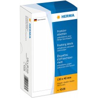 HERMA 1 x etiquettes a  affranchir, 130 x 40 mm, doubles,blanches