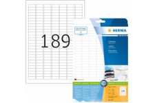 Herma 4333 etiquettes 25,4 x 10 Premium A4 4725 pieces Blanc