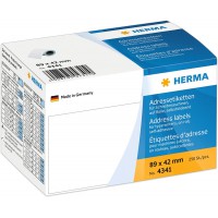 Herma 4341 Lot de 250 etiquettes de direction pour machine a  ecrire 89 x 42 mm Papier mat Blanc