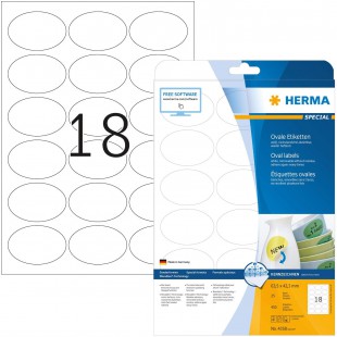 Herma 4358 etiquettes movables/amovibles 63,5 x 42,3 A4 Blanc