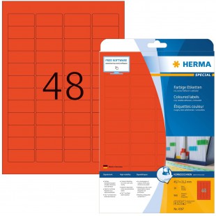 Herma 4367 etiquettes 45,7 x 21,2 A4 960 pieces Rouge