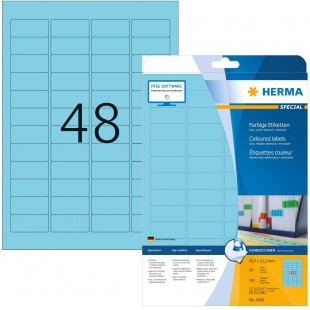 Herma 4368 etiquettes 45,7 x 21,2 A4 960 pieces Bleu