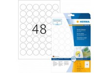 Herma 4387 etiquettes movables/amovibles diametre 30 A4 1200 pieces Blanc