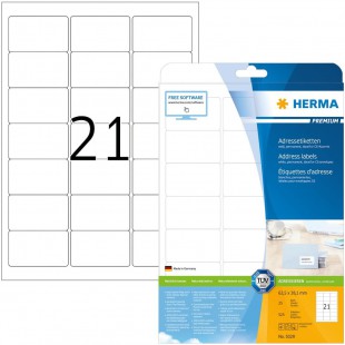 Herma 4390 etiquettes 70 x 37 Premium A4 600 pieces Blanc