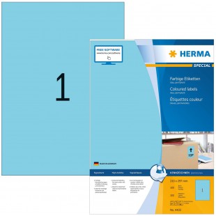 Herma 4403 etiquettes 210 x 297 A4 100 pieces Bleu