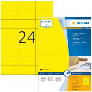 Herma 4406 etiquettes 70 x 37 A4 2400 pieces Jaune