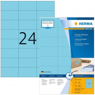 Herma 4408 etiquettes 70 x 37 A4 2400 pieces Bleu